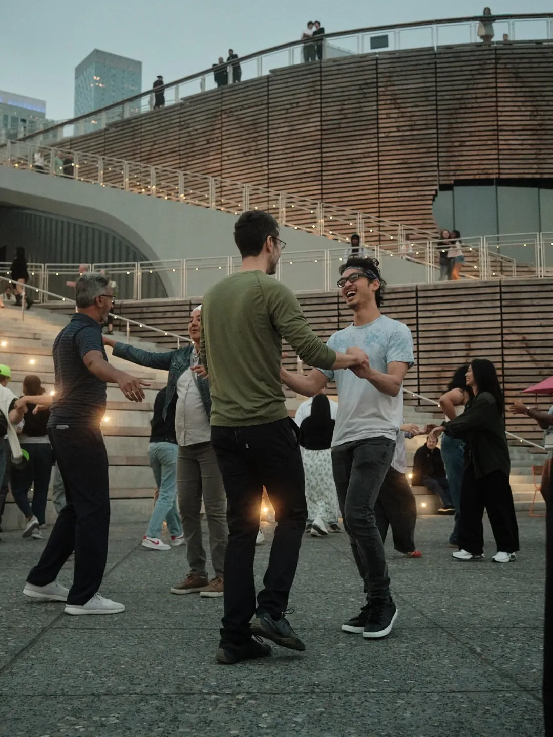 Dancing at the pier
