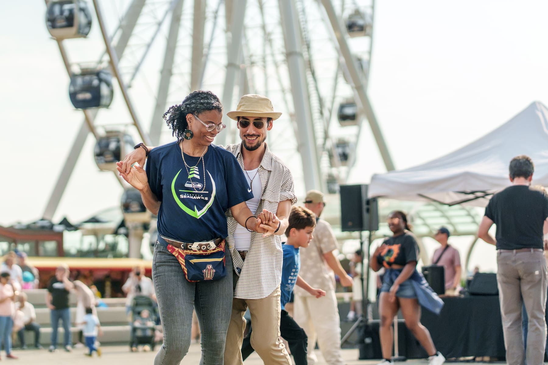 Community members dancing Hustle at ROTP
