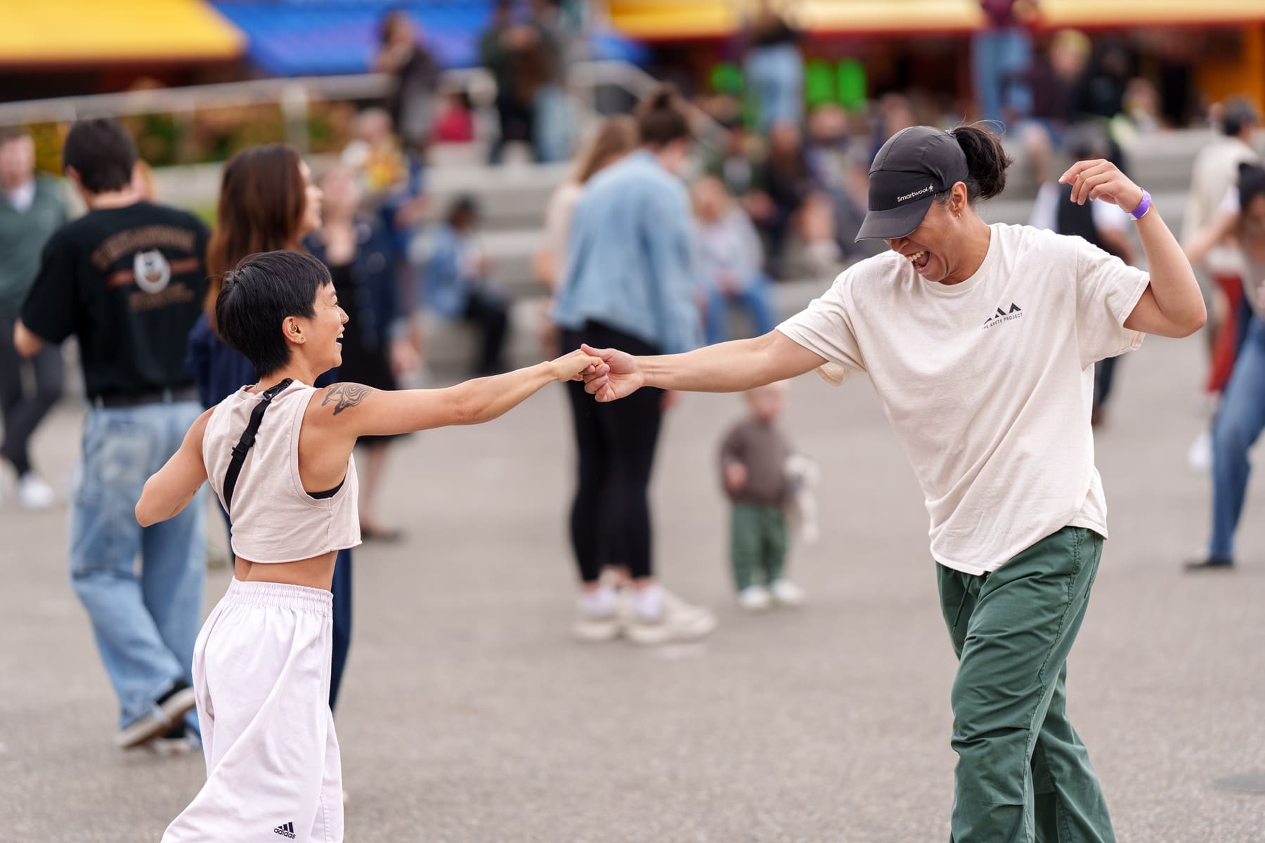 Dancers connecting at an ROTP Hustle event